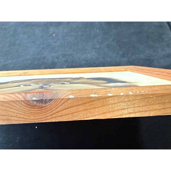 Vintage Framed Kitschy Yorkshire Puppy Dog Oil Painting By M. Whitaker - Picture 6 of 6